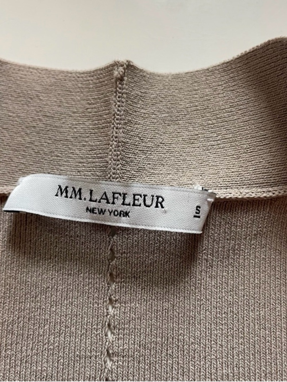 MM.LaFleur Taupe Pearl Jardigan | Open Front Knit Blazer Cardigan | Size Small - Picture 10 of 15